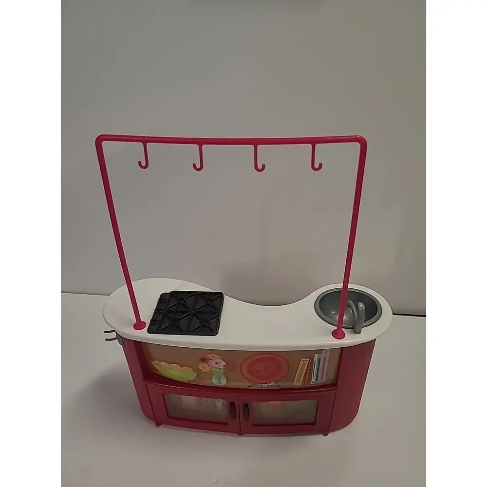 Barbie I Can Be A TV Chef N0301 Cooking Set Counter & Pot Rack *Minor Flaw*